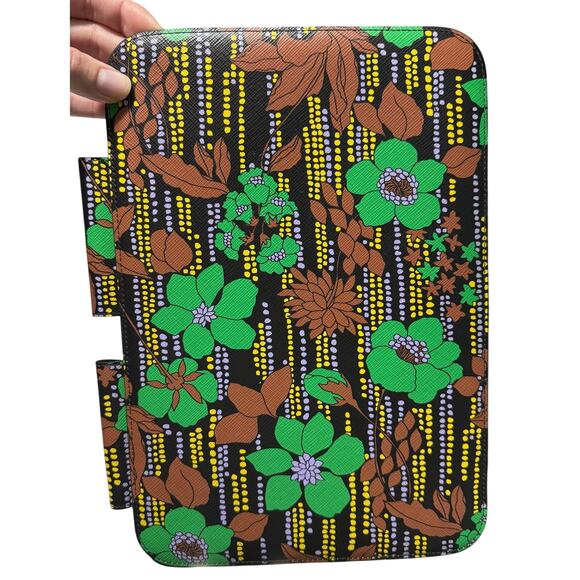 New Auth. Prada Saffiano Leather Floral IPad Tablet Case Holder Full Inclusion - Picture 3 of 7